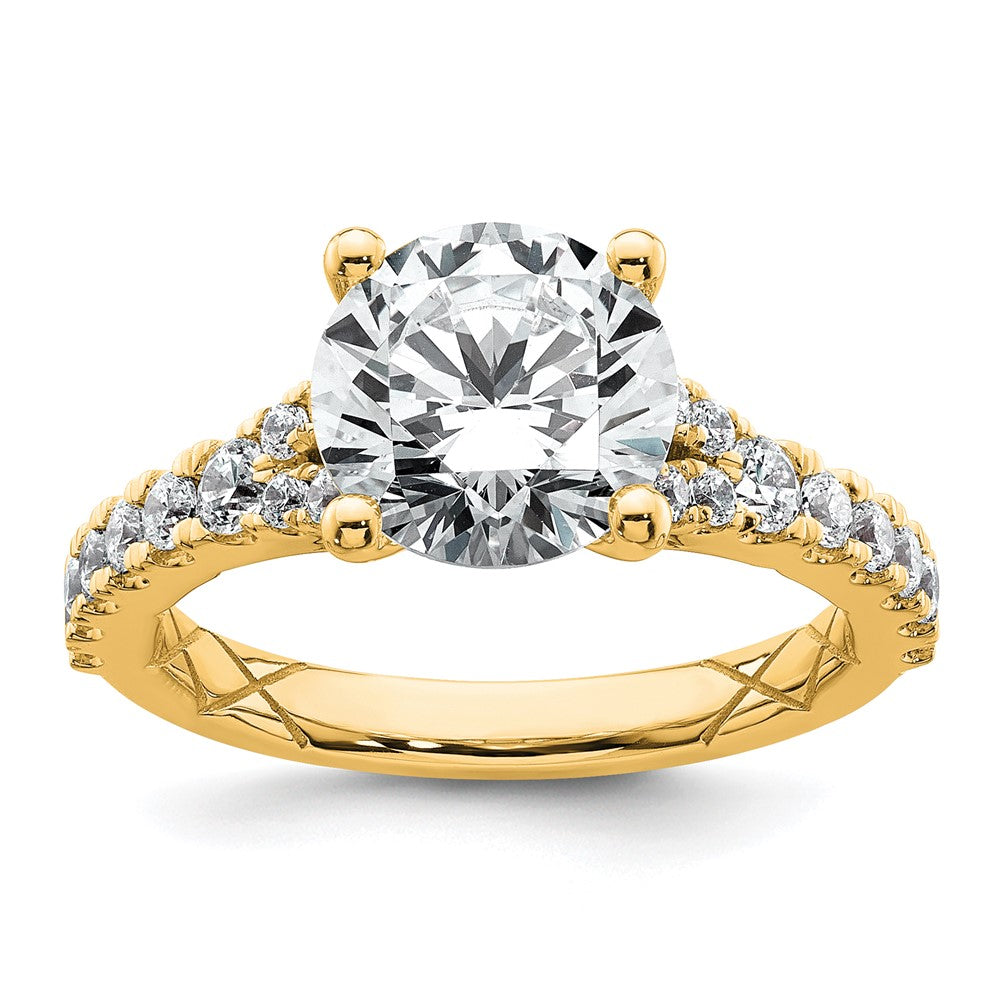 14k 3ct Certified Lab Grown Diamond VS+ F+ Round Complete Eng Ring