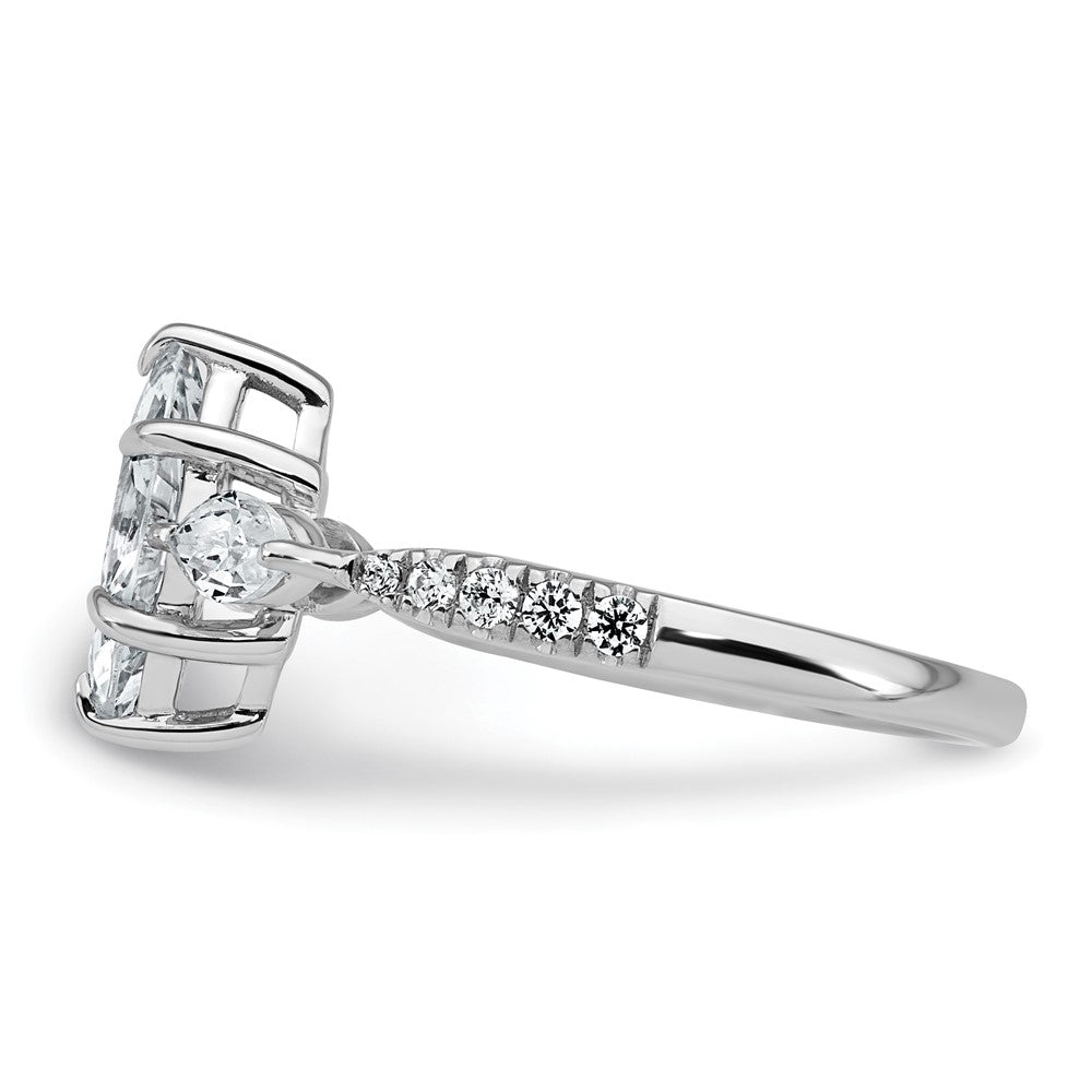 14kw 1 1/2ct Lab Grown Diamond VS+ F+ Marquise Comp 3 Stone Eng Ring