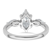 14kw 1 1/2ct Lab Grown Diamond VS+ F+ Marquise Comp 3 Stone Eng Ring