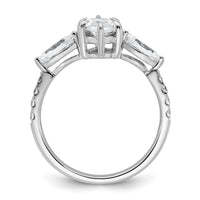 14kw 2 1/6ct Cert Lab Grown Diamond VS+ F+ Marquise Comp 3 Stone Eng Ring