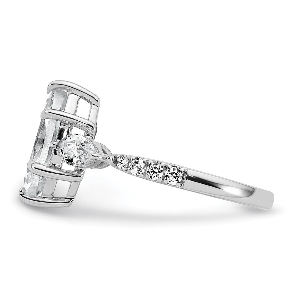 14kw 2 1/6ct Cert Lab Grown Diamond VS+ F+ Marquise Comp 3 Stone Eng Ring