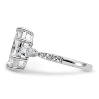 14kw 2 1/6ct Cert Lab Grown Diamond VS+ F+ Marquise Comp 3 Stone Eng Ring