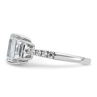 14kw 3 3/8ct Lab Grown DIA VS/SI+ G+ Emerald Cert. Comp 3 Stone Eng Ring