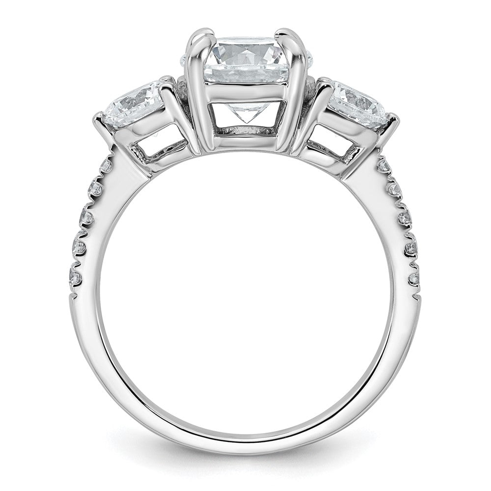 14kw 1ct Lab Grown Diamond VS+ F+ Round Semi Mount 3 Stone Eng Ring