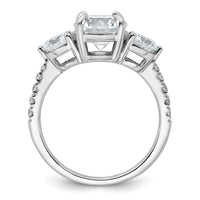14kw 1ct Lab Grown Diamond VS+ F+ Round Semi Mount 3 Stone Eng Ring