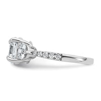 14kw 1ct Lab Grown Diamond VS+ F+ Round Semi Mount 3 Stone Eng Ring