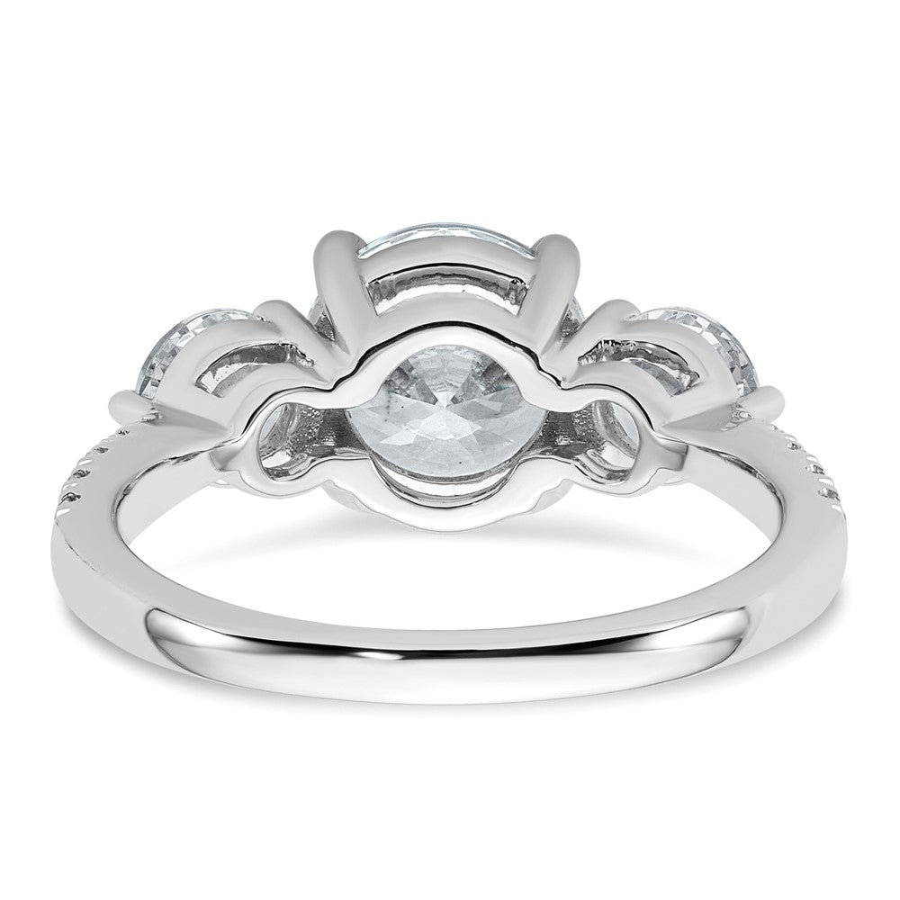 14kw 1ct Lab Grown Diamond VS+ F+ Round Semi Mount 3 Stone Eng Ring