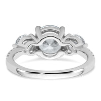 14kw 1ct Lab Grown Diamond VS+ F+ Round Semi Mount 3 Stone Eng Ring