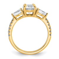 14k 5/8ct Lab Grown Diamond VS+F+ Round 1ct Center Semi 3 Stone Eng Ring