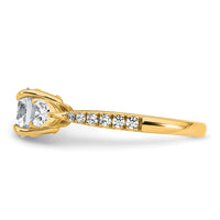 14k 5/8ct Lab Grown Diamond VS+F+ Round 1ct Center Semi 3 Stone Eng Ring