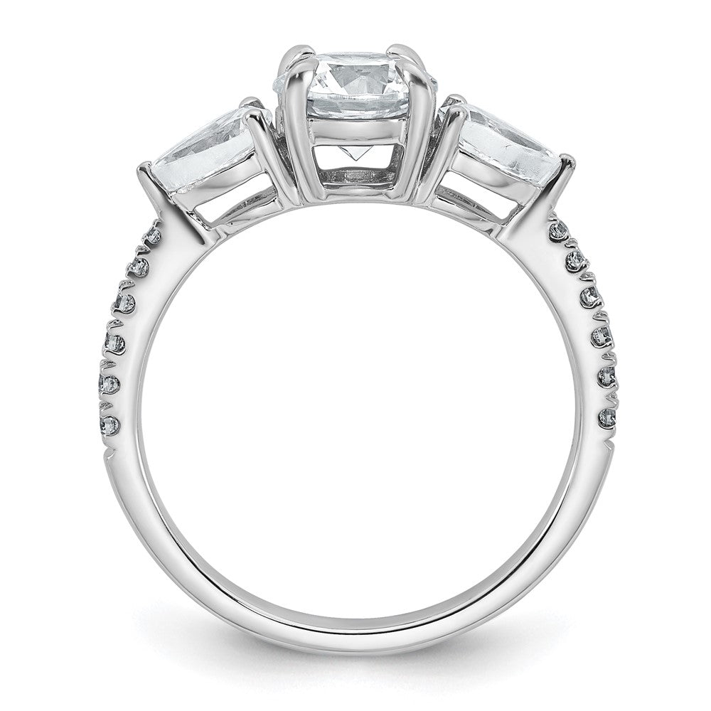 14kw 1 5/8ct Cert Lab Grown Diamond VS+F+ Round Comp 3 Stone Eng Ring