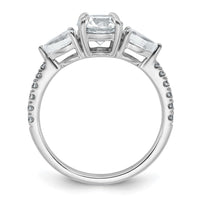 14kw 1 5/8ct Cert Lab Grown Diamond VS+F+ Round Comp 3 Stone Eng Ring