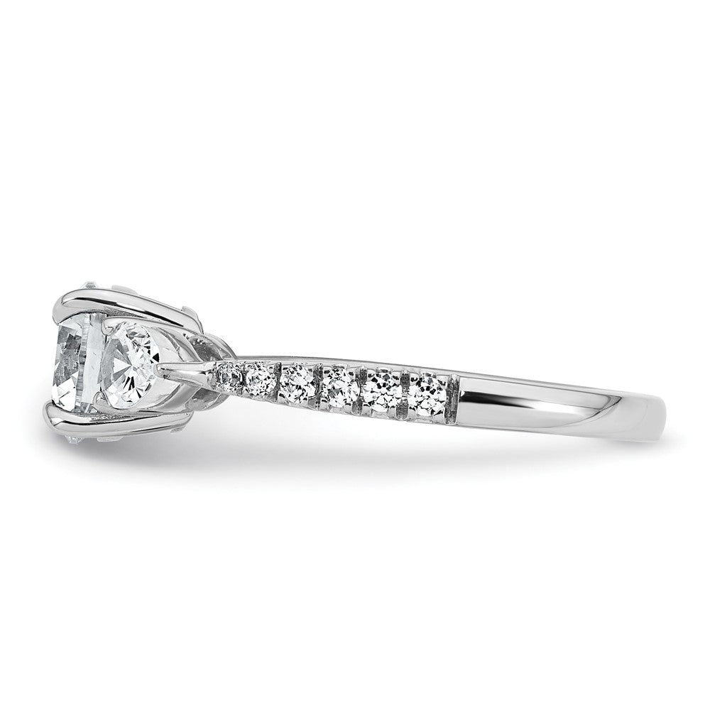 14kw 1 5/8ct Cert Lab Grown Diamond VS+F+ Round Comp 3 Stone Eng Ring