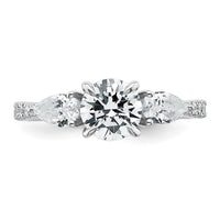 14kw 1 5/8ct Cert Lab Grown Diamond VS+F+ Round Comp 3 Stone Eng Ring