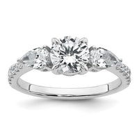 14kw 1 5/8ct Cert Lab Grown Diamond VS+F+ Round Comp 3 Stone Eng Ring