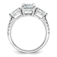 14kw 2 1/3ct Cert Lab Grown Diamond VS+F+ Round Comp 3 Stone Eng Ring