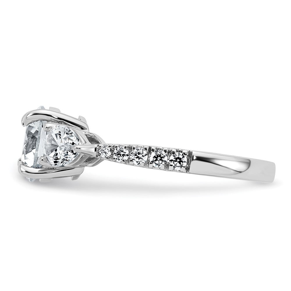 14kw 2 1/3ct Cert Lab Grown Diamond VS+F+ Round Comp 3 Stone Eng Ring