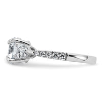 14kw 2 1/3ct Cert Lab Grown Diamond VS+F+ Round Comp 3 Stone Eng Ring
