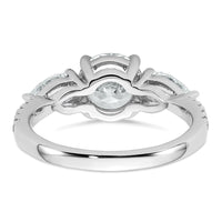 14kw 2 1/3ct Cert Lab Grown Diamond VS+F+ Round Comp 3 Stone Eng Ring