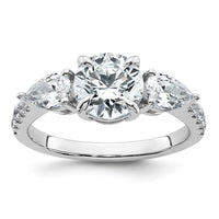 14kw 2 1/3ct Cert Lab Grown Diamond VS+F+ Round Comp 3 Stone Eng Ring