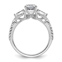 14kw 1 5/8ct Cert Lab Grown Diamond VS+ F+ Round Comp 3 Stone Eng Ring