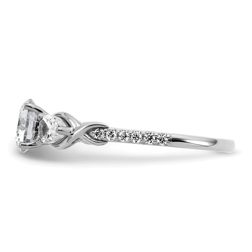 14kw 1 5/8ct Cert Lab Grown Diamond VS+ F+ Round Comp 3 Stone Eng Ring