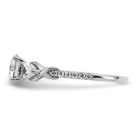 14kw 1 5/8ct Cert Lab Grown Diamond VS+ F+ Round Comp 3 Stone Eng Ring