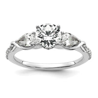 14kw 1 5/8ct Cert Lab Grown Diamond VS+ F+ Round Comp 3 Stone Eng Ring