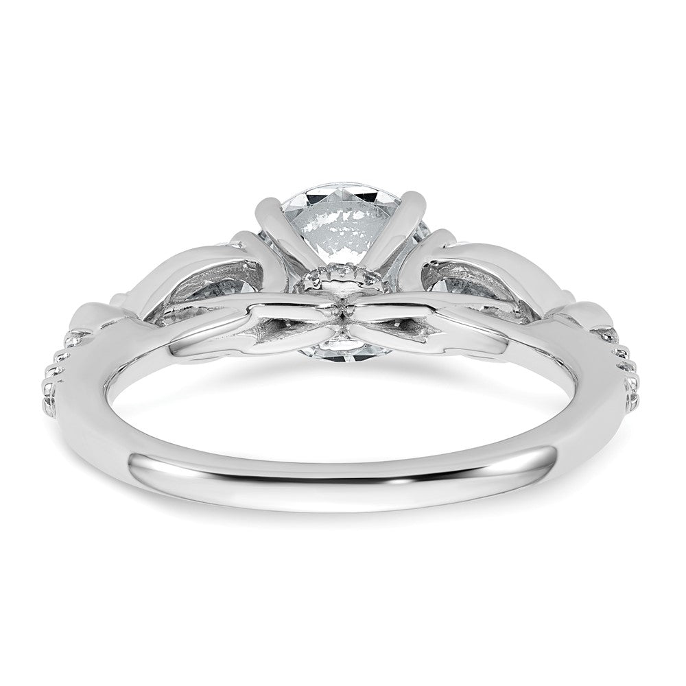 14kw 2 1/4ct Lab Grown Diamond VS+ F+ Round Comp 3 Stone Eng Ring