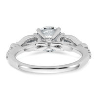 14kw 2 1/4ct Lab Grown Diamond VS+ F+ Round Comp 3 Stone Eng Ring