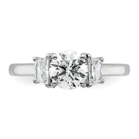 14kw 1 3/8ct Cert Lab Grown Dia VS+ F+ Trapezoid/Round Comp Eng Ring