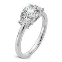 14kw 1 3/8ct Cert Lab Grown Dia VS+ F+ Trapezoid/Round Comp Eng Ring