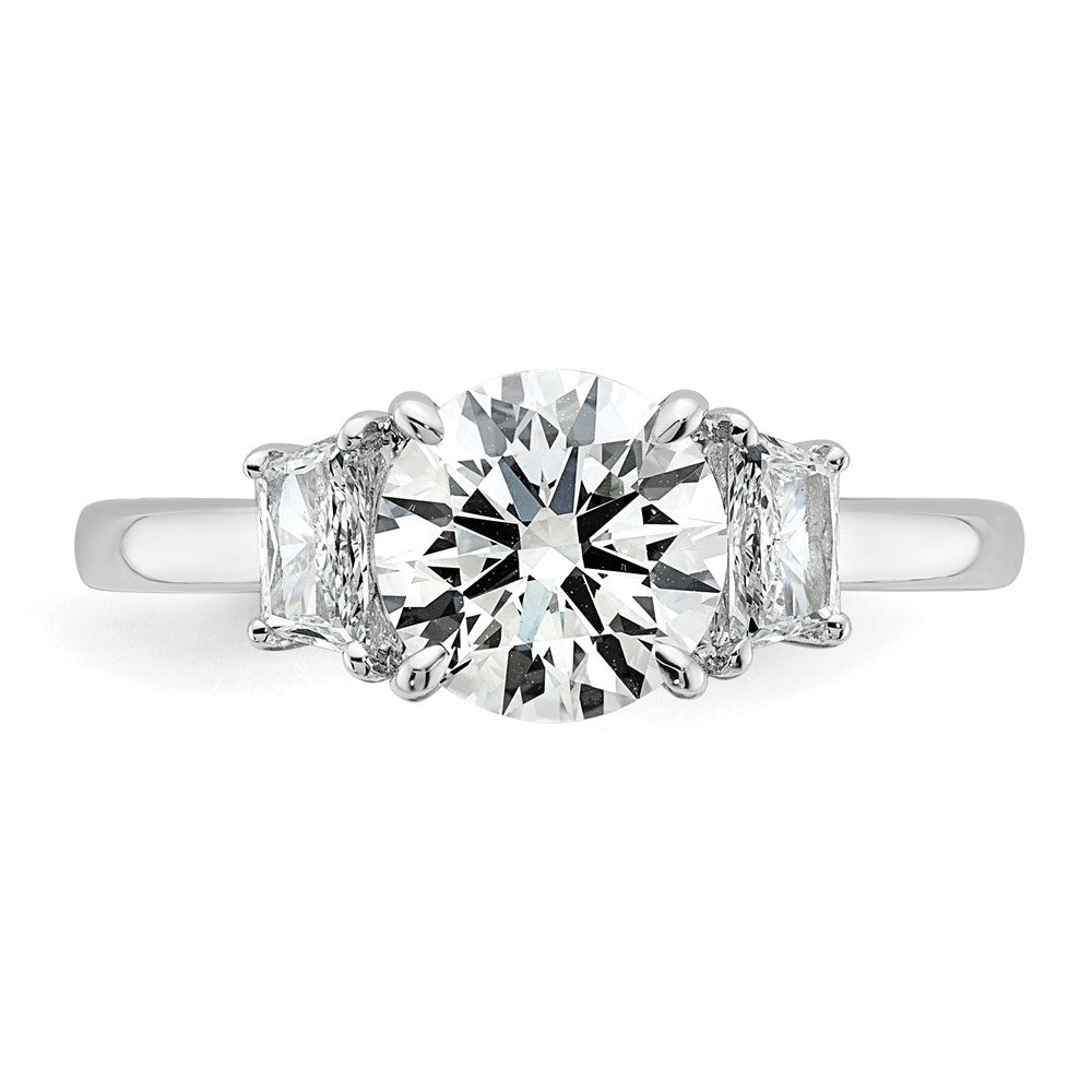 14kw 3/8ct Lab Grown Dia VS+ F+ Trapezoid Sidestones S/M Eng Ring