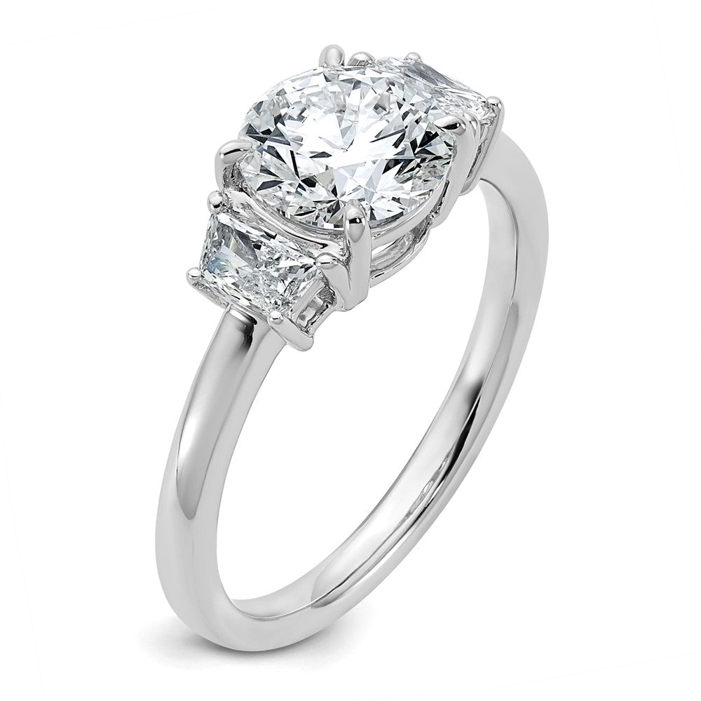 14kw 3/8ct Lab Grown Dia VS+ F+ Trapezoid Sidestones S/M Eng Ring