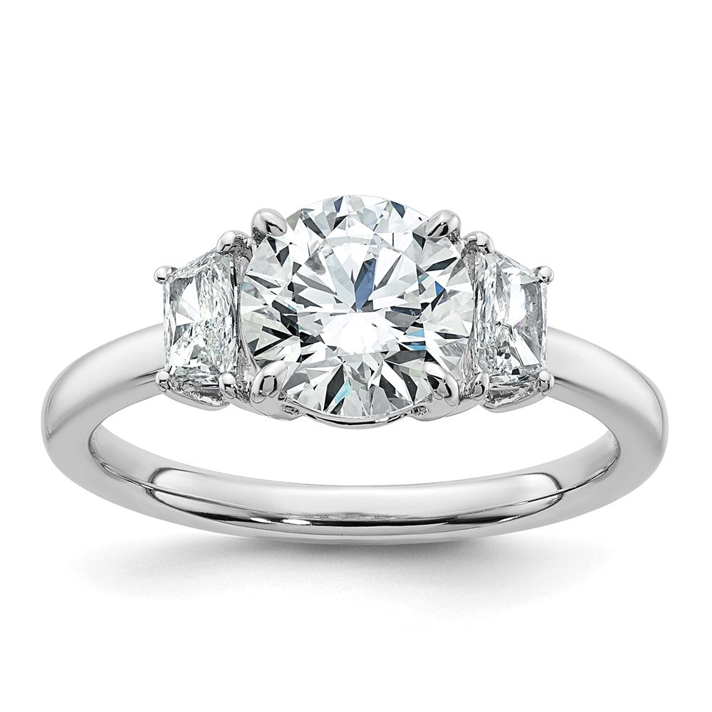 14kw 3/8ct Lab Grown Dia VS+ F+ Trapezoid Sidestones S/M Eng Ring