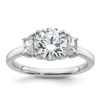14kw 1 7/8ct Cert Lab Grown Dia VS+ F+ Round/Trapezoid Comp Ring