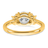 14k 3/8ct Lab Grown Dia VS+ F+ Trapezoid Sidestones S/M Eng Ring