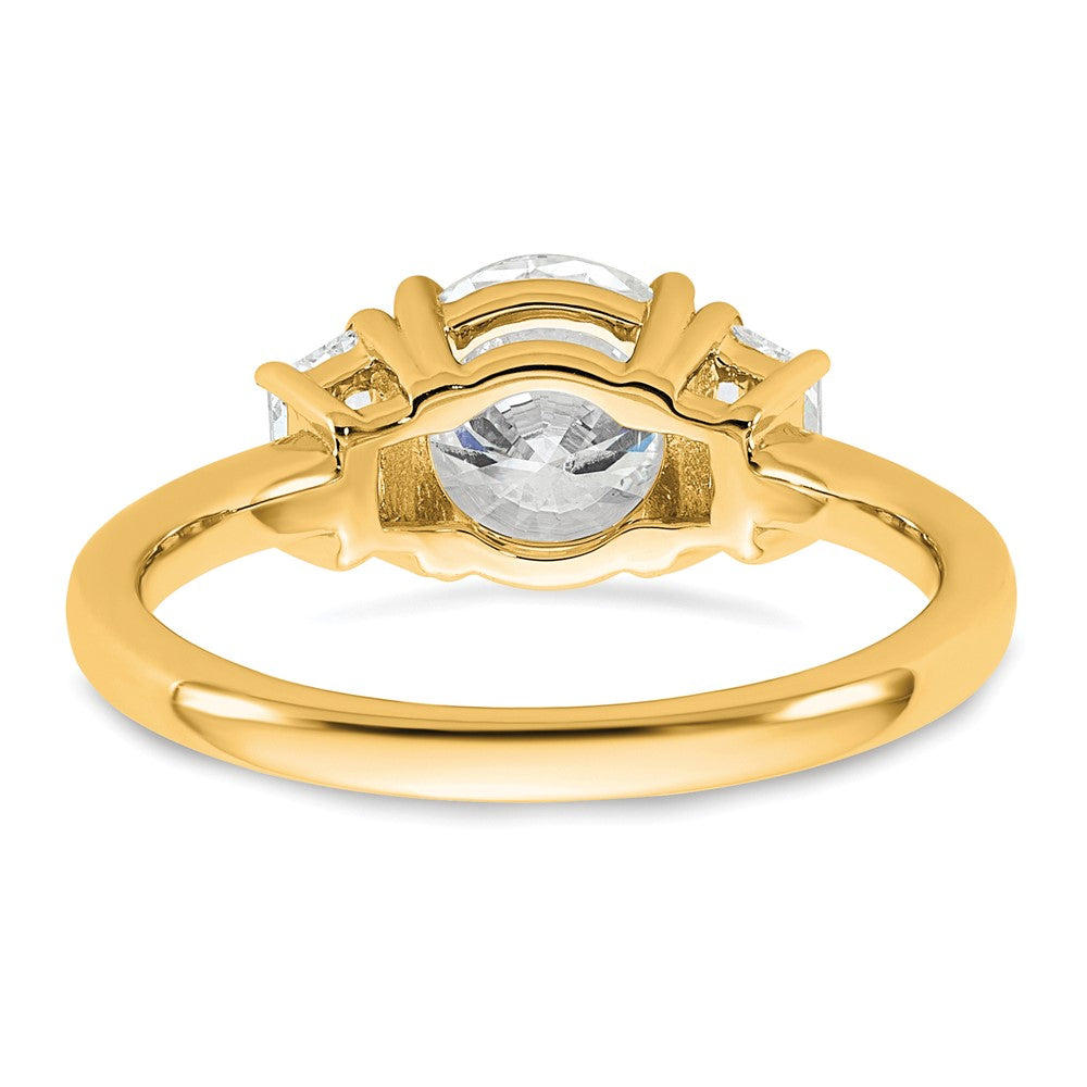 14k 1 7/8ct Lab Grown Diamond VS+ F+ Trapezoid Sidestones Comp Eng Ring