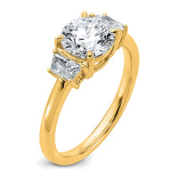 14k 1 7/8ct Lab Grown Diamond VS+ F+ Trapezoid Sidestones Comp Eng Ring