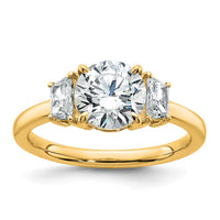 14k 1 7/8ct Lab Grown Diamond VS+ F+ Trapezoid Sidestones Comp Eng Ring