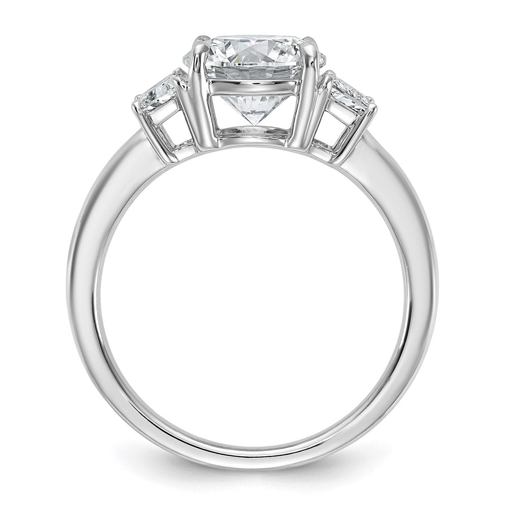 14kw 2 1/2ct Cert Lab Grown Dia VS+ F+ Round/Trapezoid Comp Eng Ring
