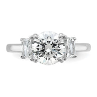 14kw 2 1/2ct Cert Lab Grown Dia VS+ F+ Round/Trapezoid Comp Eng Ring