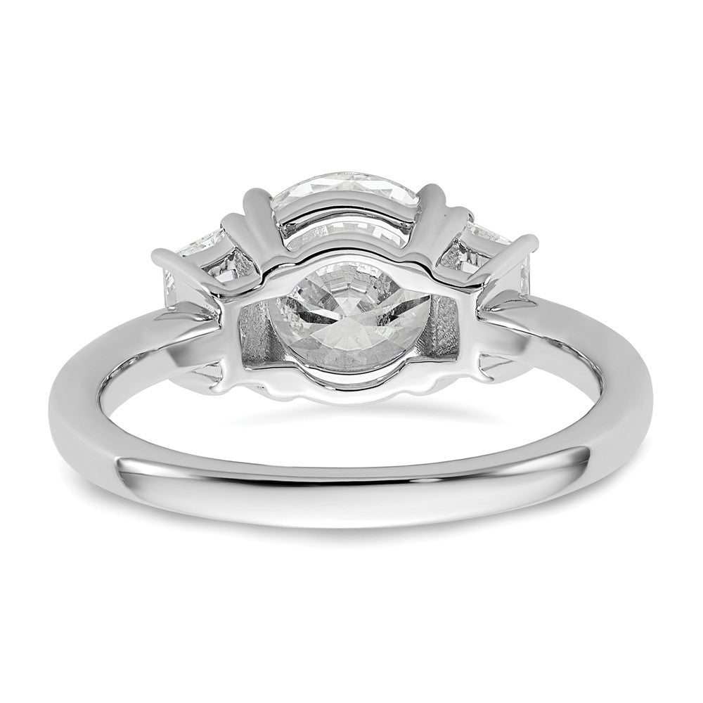 14kw 2 1/2ct Cert Lab Grown Dia VS+ F+ Round/Trapezoid Comp Eng Ring