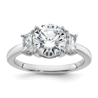 14kw 2 1/2ct Cert Lab Grown Dia VS+ F+ Round/Trapezoid Comp Eng Ring