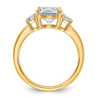 14k 2 1/2ct Cert Lab Grown Dia VS+ F+ Trapezoid Sidestones Comp Eng Ring