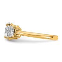 14k 2 1/2ct Cert Lab Grown Dia VS+ F+ Trapezoid Sidestones Comp Eng Ring