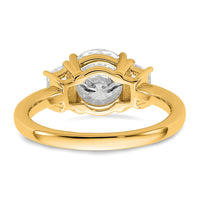 14k 2 1/2ct Cert Lab Grown Dia VS+ F+ Trapezoid Sidestones Comp Eng Ring