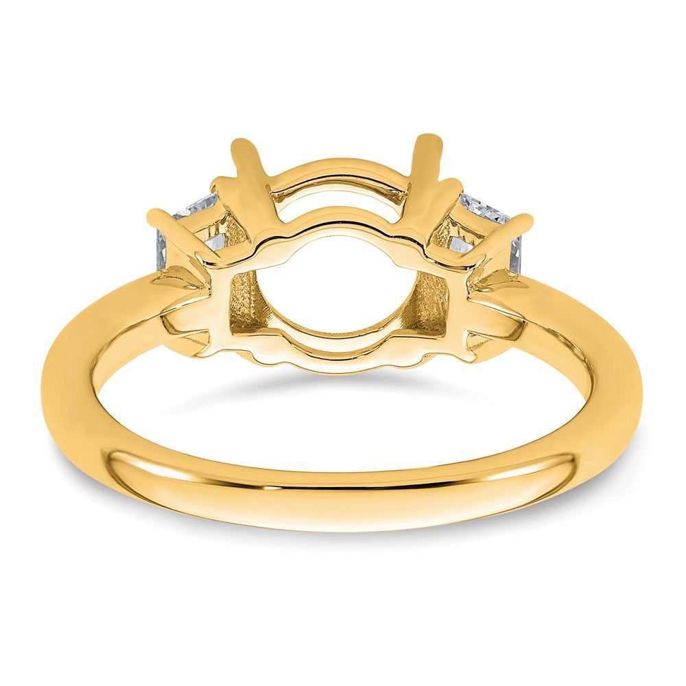 14k 1/2ct Lab Grown Diamond VS+ F+ Trapezoid Sidestones Semi Eng Ring
