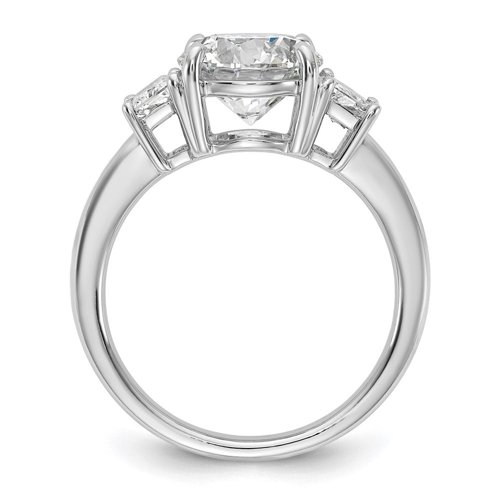 14kw 3 1/2ct Cert Lab Grown Dia VS+ F+ Trapezoid Sidestones Comp Eng Ring