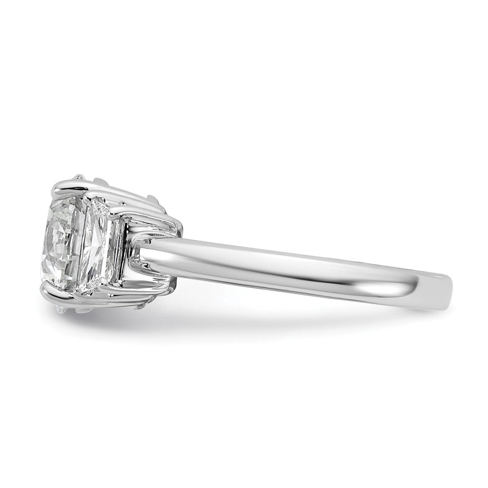 14kw 3 1/2ct Cert Lab Grown Dia VS+ F+ Trapezoid Sidestones Comp Eng Ring